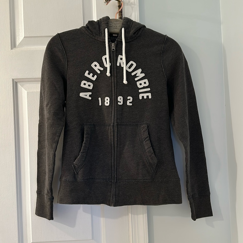 Vintage Abercrombie And Fitch 1892 Full Zip Hoodie Men Adult medium Gray Size S